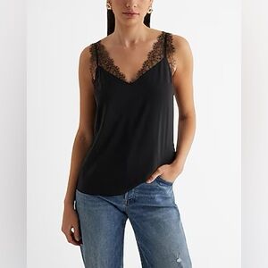 Express Satin Lace Strap V-Neck Downtown Cami